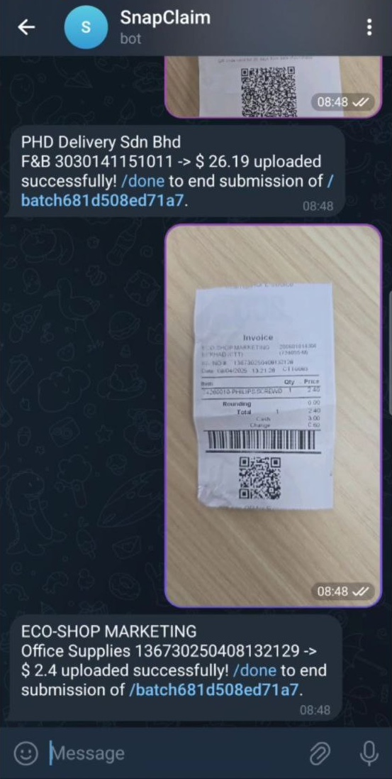 SNAP CLAIM - Telegram-Based Expense Claims